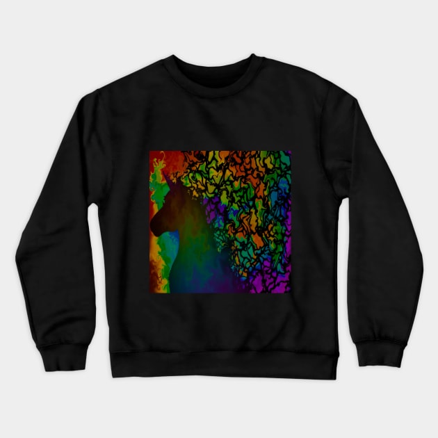 Dark Rainbow Unicorn Crewneck Sweatshirt by MayGreenAbgrall